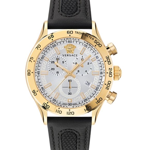 NEW! Versace 44mm Bold Men's Gold Case Watch!